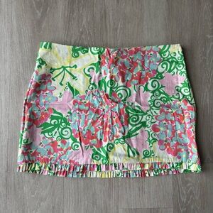 Lilly Pulitzer Y2K Floral Mini Skirt | Size 6 | Preppy Coquette Feminine